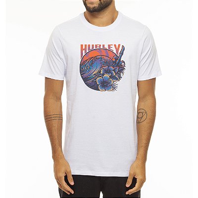Camiseta Hurley Flower Sun WT23 Masculina Branco