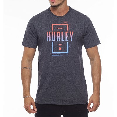 Camiseta Hurley Stencil WT23 Masculina Preto Mescla