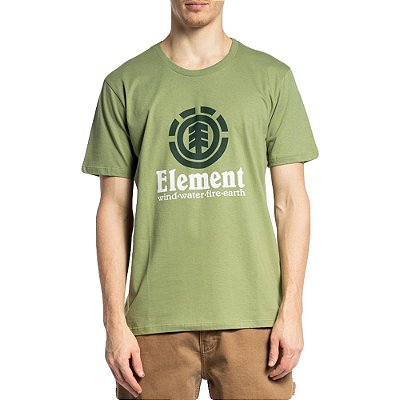 Camiseta Element Vertical Color WT23 Masculina Verde Militar
