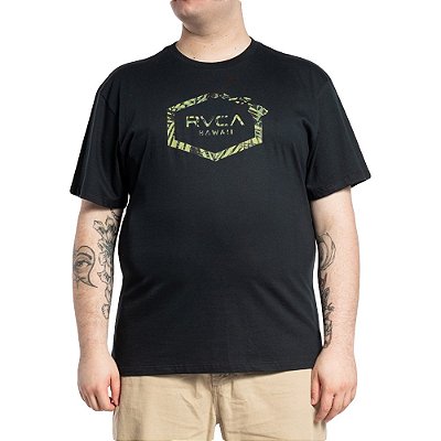 Camiseta RVCA Hawaiian Hex Plus Size WT23 Masculina Preto
