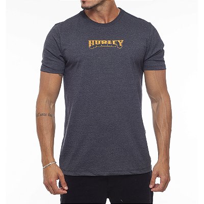 Camiseta Hurley Pine Skull Masculina WT23 Preto Mescla