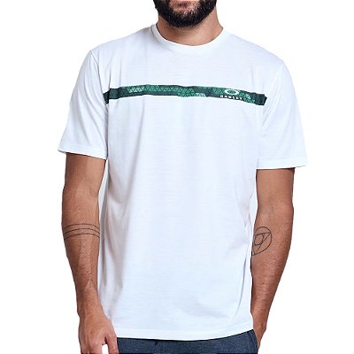 Camiseta Oakley O'Classics Stripe WT23 Masculina Branco