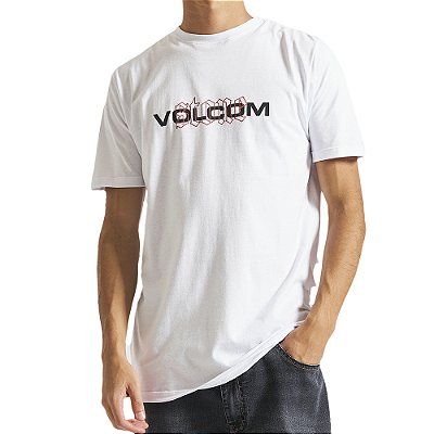 Camiseta Volcom Cover UP WT23 Masculina Branco