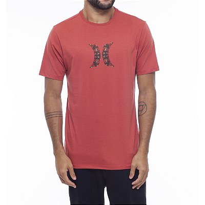 Camiseta Hurley Icon Abstract WT23 Masculina Goiaba