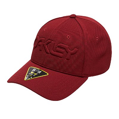 Boné Oakley Aba Curva 6 Panel Stretch Hat Embossed Iron Red