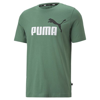 Camiseta Puma Ess +2 Col Logo Masculina Deep Forest