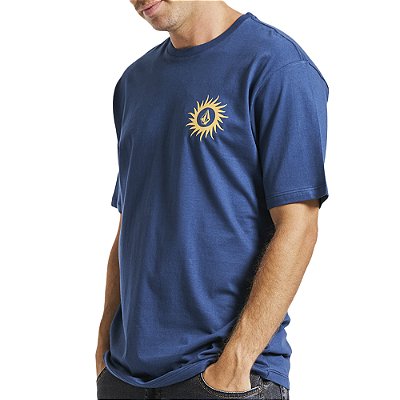 Camiseta Volcom Sunrizer WT23 Masculina Azul Escuro