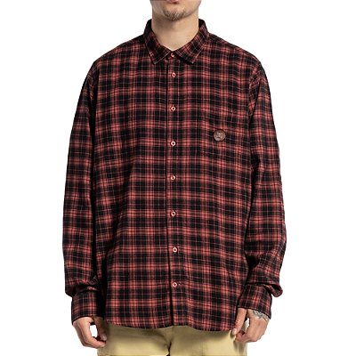 Camisa DC Shoes Manga Longa Marshal WT23 Masculino Bordo