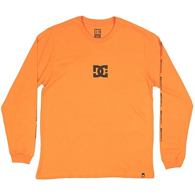 Camiseta DC Shoes Manga Longa Minimal Stripe WT23 Laranja