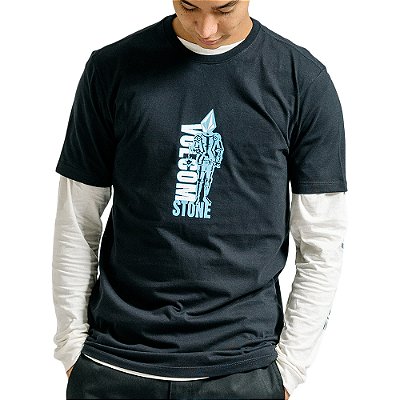 Camiseta Volcom Long Fit Flail SM24 Masculina Preto