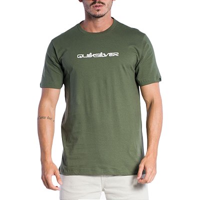 Camiseta Quiksilver Omni Font SM24 Masculina Verde Militar