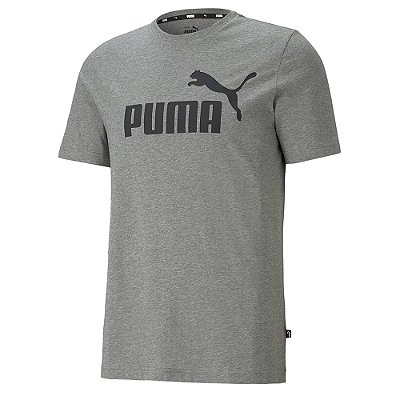 Camiseta Puma Ess Logo Masculina Dark Gray Heather
