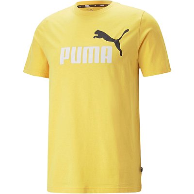 Camiseta Puma Ess+ 2 Col Logo Masculina Mustard Seed