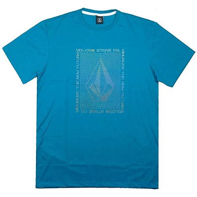 Camiseta Volcom Visualizer SM24 Masculina Mescla Azul