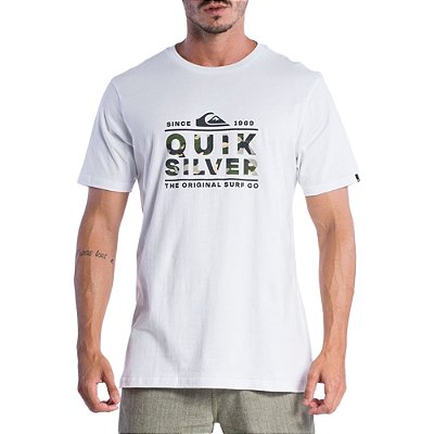 Camiseta Quiksilver Logo Print SM24 Masculina Branco