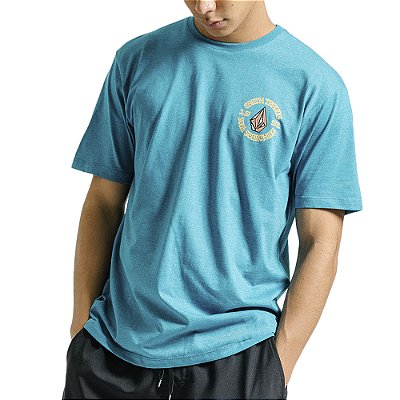 Camiseta Volcom Fried SM24 Masculina Mescla Azul