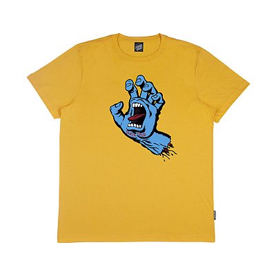 Camiseta Santa Cruz Screaming Hand Front Masculina Amarelo