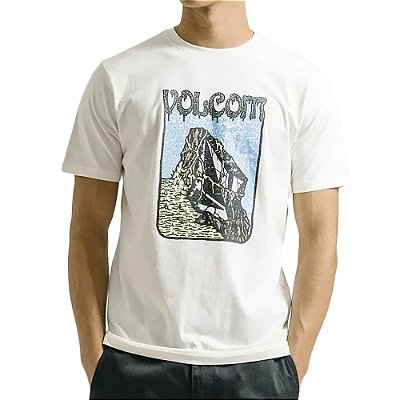 Camiseta Volcom Slim Submerged SM24 Masculina Branco