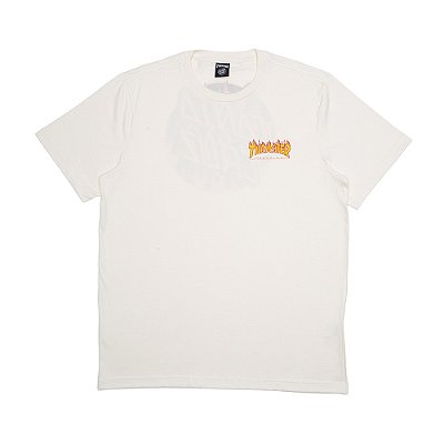 Camiseta Santa Cruz Thrasher Flame Dot SS Off White