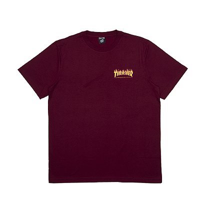 Camiseta Santa Cruz Thrasher Flame Dot SS Oversize Bordô