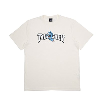 Camiseta Santa Cruz Thrasher Screaming Logo SS Off White