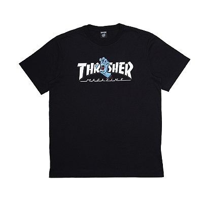 Camiseta Santa Cruz Thrasher Screaming Logo SS Over Preto