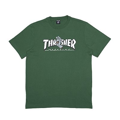 Camiseta Santa Cruz Thrasher Screaming Logo SS Over Verde