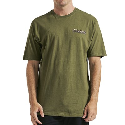 Camiseta Volcom Brimstone WT23 Masculina Verde Militar