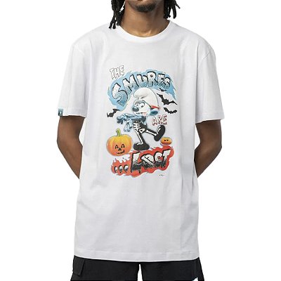 Camiseta Lost Smurfs Halloween SM24 Masculina Branco