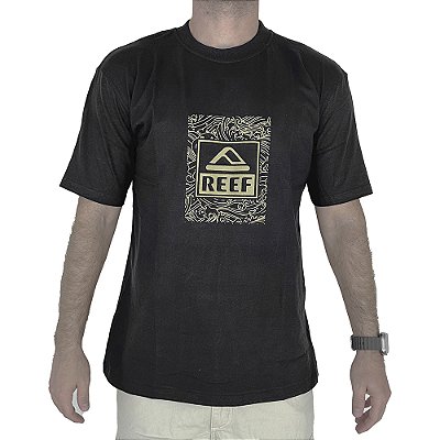 Camiseta Reef Básica Estampada 04 SM24 Masculina Preto