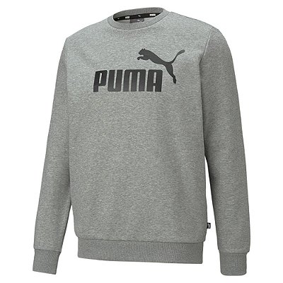 Moletom Puma Careca ESS Big Logo Crew Masculino Medium Gray