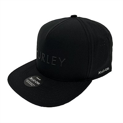Boné Hurley Aba Reta Flat Rubber Imp WT24 Preto