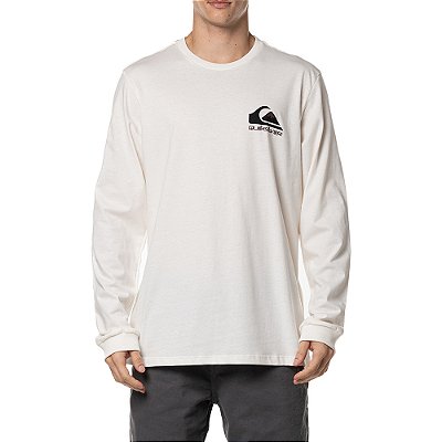 Camiseta Quiksilver Manga Longa Omni Logo WT24 Off White