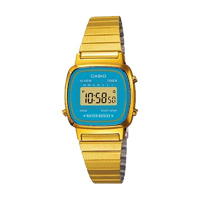 Relógio Casio Vintage LA670WGA-2DF Azul/Dourado