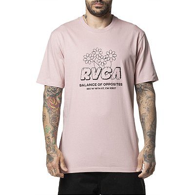 Camiseta RVCA Gardener WT24 Masculina Rosa Claro