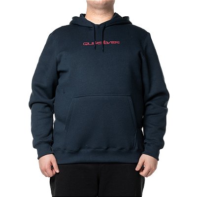 Moletom Quiksilver Canguru Omni Font Plus Size WT24 Marinho