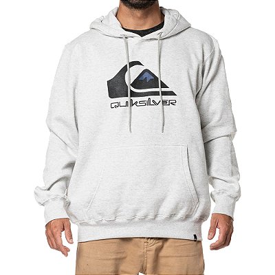 Moletom Quiksilver Canguru Full Logo 280G WT24 Cinza Claro