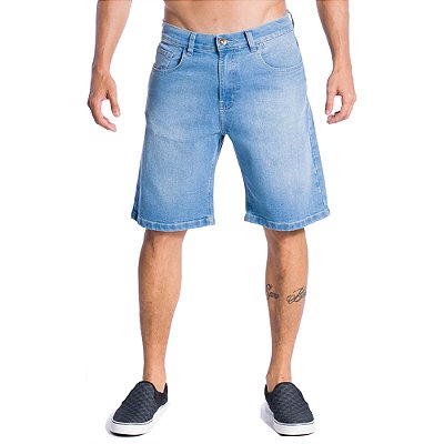 Bermuda Quiksilver Jeans Everyday Delavê WT24 Azul Claro