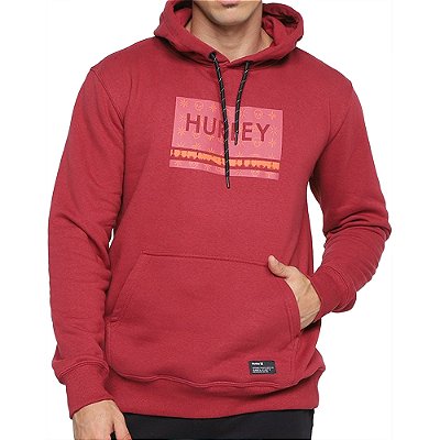 Moletom Hurley Canguru Skull PE Masculino Vermelho
