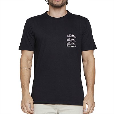 Camiseta Quiksilver Vertical Logos SM25 Masculina Preto