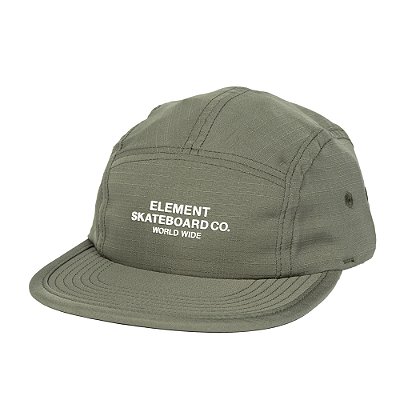 Boné Element Aba Reta Skateboard Panel SM25 Verde Militar