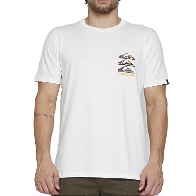 Camiseta Quiksilver Vertical Logos SM25 Masculina Show White