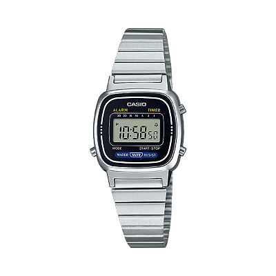 Relógio Casio Vintage LA670WA-1DF Preto/Prata