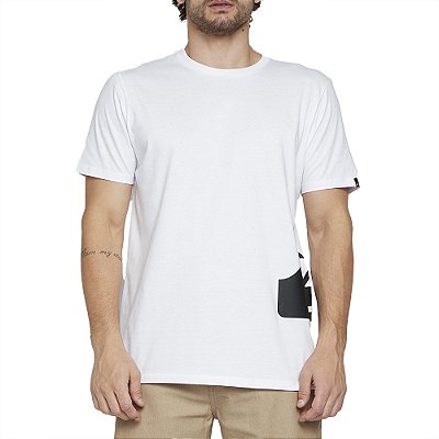 Camiseta Quiksilver Side Logo SM25 Masculina Branco