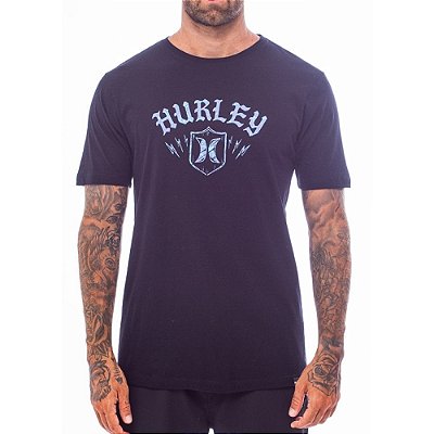 Camiseta Hurley Brasão Over SM25 Masculina Preto