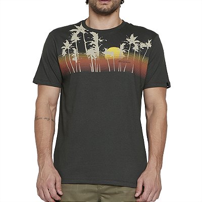 Camiseta Quiksilver Ocean View SM25 Masculina Cinza Escuro