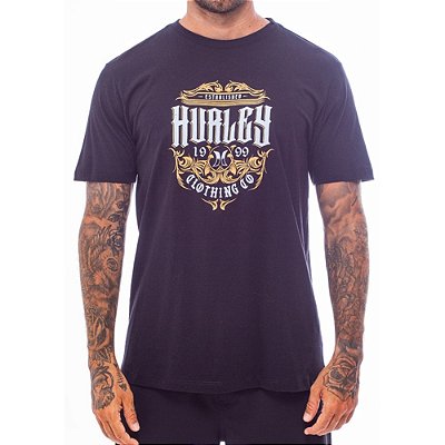 Camiseta Hurley Label SM25 Masculina Preto