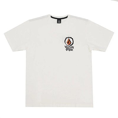 Camiseta Volcom Inked SM25 Masculina Mescla Off White