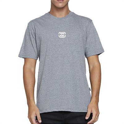 Camiseta Billabong Bracket Wave SM25 Cinza Médio Mescla