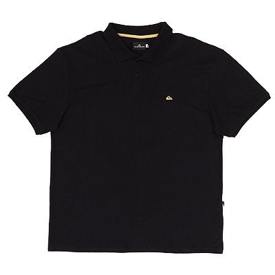 Camiseta Quiksilver Polo Embroidery Piquet Plus Size Preto